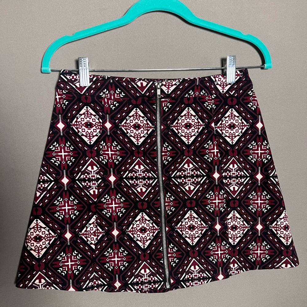 H&M zip front mini skirt.